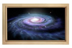 Evren ve Uzay Tablosu Naturel Ahşap - 50x70