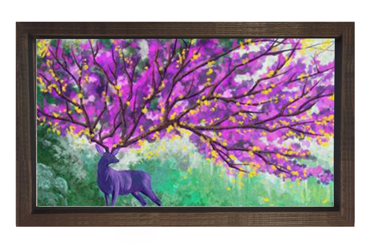 Soyut Reprodüksiyon Tablosu Kahverengi Ahşap - 50x90