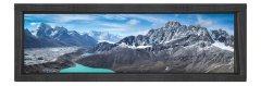 Karlı Dağ Manzarası Tablosu Siyah Ahşap Çerçeve - 120x40