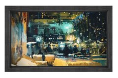 Şehir Ve Mekan Tablosu Siyah Ahşap Çerçeve - 45x30