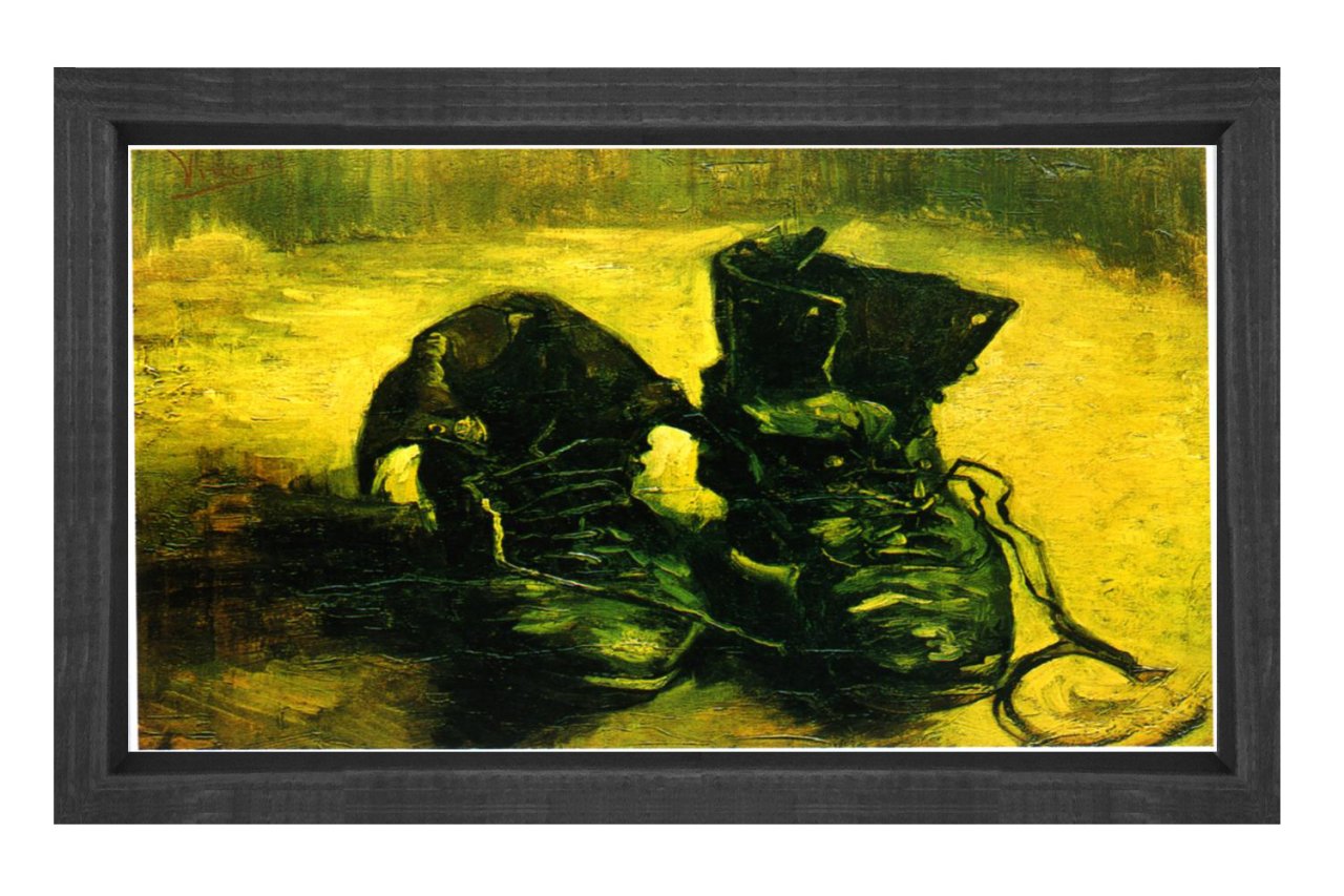 Ayakkabı Çifti Tablosu Siyah Ahşap Çerçeve - 50x90