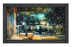 Şehir Ve Mekan Tablosu Siyah Ahşap Çerçeve - 50x70
