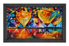 Uçan Balonlar Tablosu Siyah Ahşap - 100x200