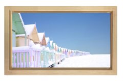 Derinlikli Çatılar Tablosu Naturel Ahşap Çerçeve - 50x70