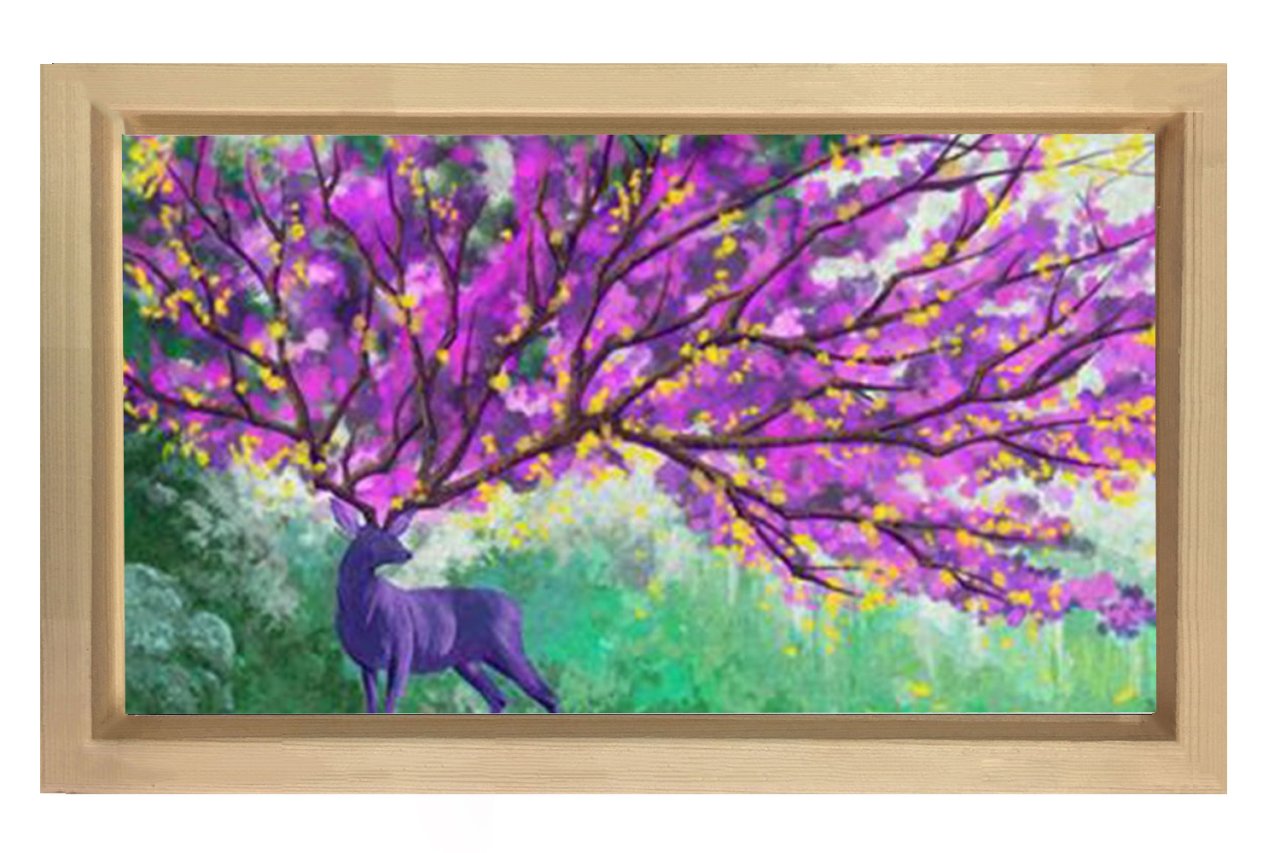 Soyut Reprodüksiyon Tablosu Naturel Ahşap - 40x60