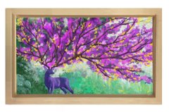 Soyut Reprodüksiyon Tablosu Naturel Ahşap - 40x60