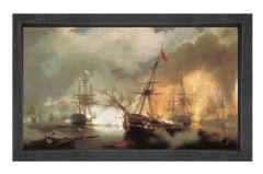 İnebahtı Deniz Savaşı Siyah Ahşap Çerçeve - 100x150