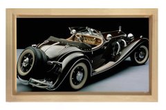 1935 Mercedes Benz 500k Roadster Tablosu Naturel Ahşap - 45x30