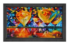 Uçan Balonlar Tablosu Siyah Ahşap - 50x90