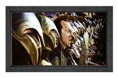 Elf - İnsan İttifakı Tablosu Siyah Ahşap Çerçeve - 50x90