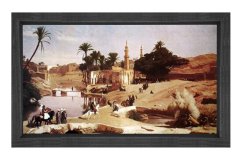Oryantalist Manzara Tablosu Siyah Ahşap Çerçeve - 45x30