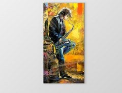 Genç Müzisyen Tablosu Çerçevesiz - 100x200