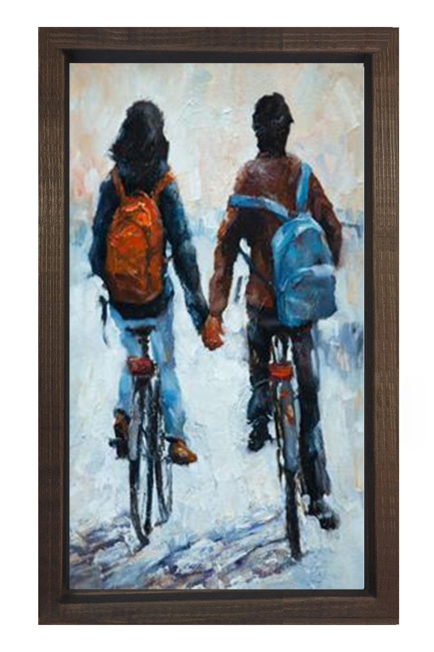 Okul Aşkı Tablosu Kahverengi Ahşap Çerçeve - 100x150