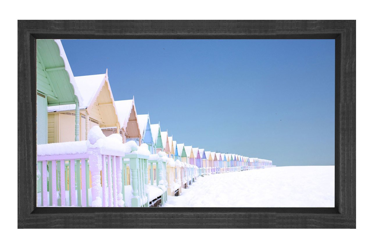 Derinlikli Çatılar Tablosu Siyah Ahşap Çerçeve - 40x60