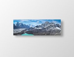 Karlı Dağ Manzarası Tablosu Çerçevesiz - 200x70