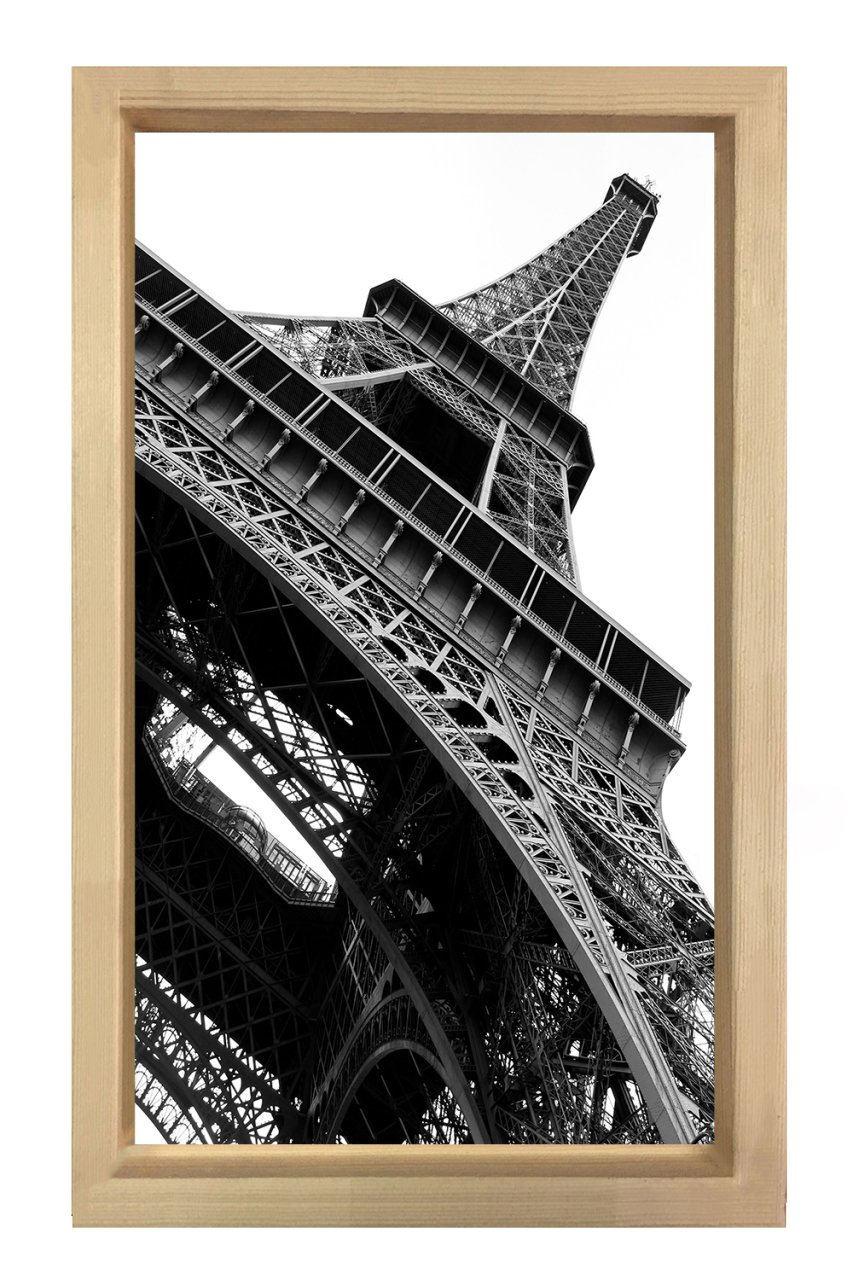 Eiffel Kulesi Paris Tablosu Naturel Ahşap Çerçeve - 100x200