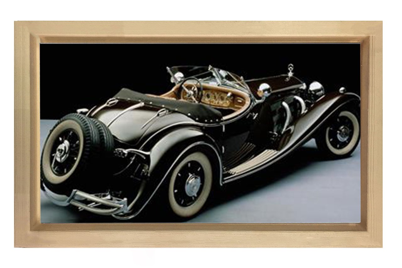 1935 Mercedes Benz 500k Roadster Tablosu Naturel Ahşap - 70x100