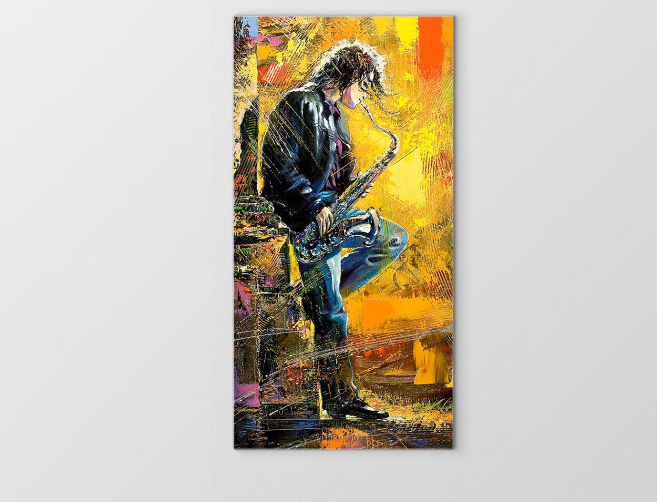 Genç Müzisyen Tablosu Çerçevesiz - 45x30