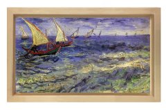 Saintes-Maries Deniz Manzarası Tablosu Naturel Ahşap Çerçeve - 100x200