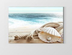 İnci Ve Deniz Tablosu Çerçevesiz - 40x60