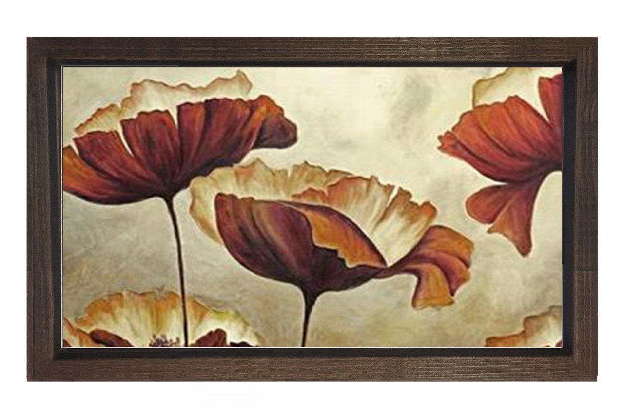 Karahindiba Çiçek Tablosu Kahverengi Ahşap Çerçeve - 100x150