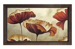 Karahindiba Çiçek Tablosu Kahverengi Ahşap Çerçeve - 100x150