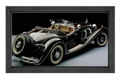 1935 Mercedes Benz 500k Roadster Tablosu Siyah Ahşap - 40x60