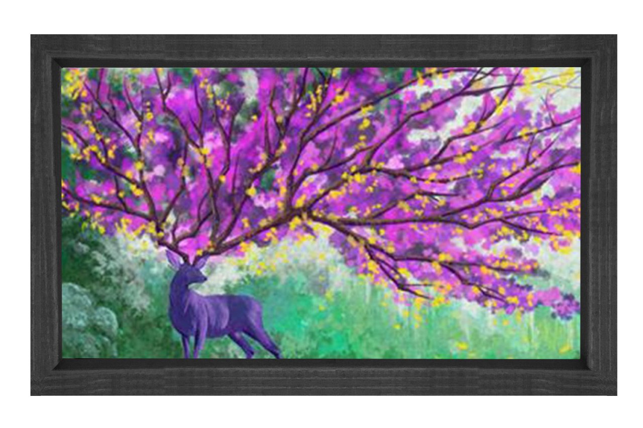 Soyut Reprodüksiyon Tablosu Siyah Ahşap - 45x30