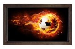 Yanan Futbol Topu Tablosu Kahverengi Ahşap - 40x60