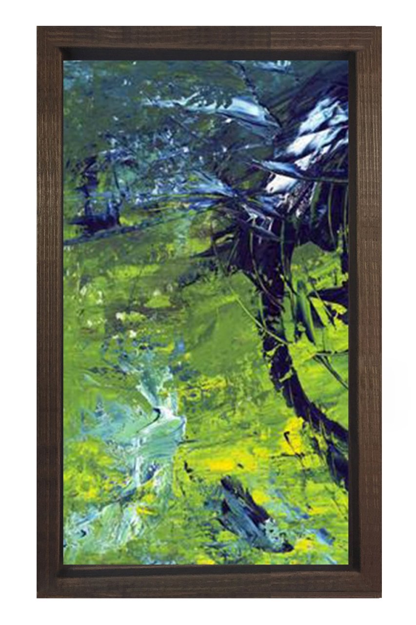 Soyut Reprodüksiyon Tablosu Kahverengi Ahşap - 50x70
