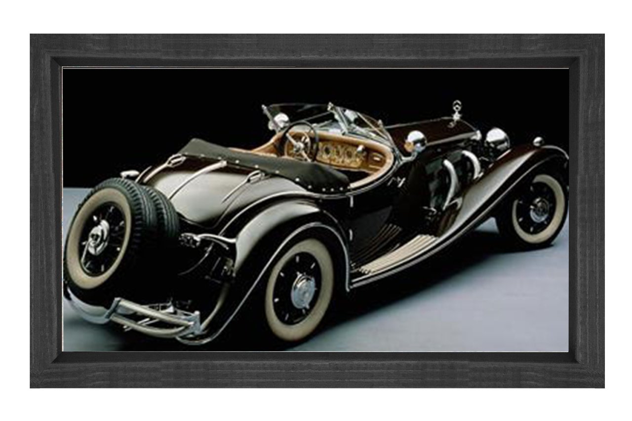 1935 Mercedes Benz 500k Roadster Tablosu Siyah Ahşap - 45x30