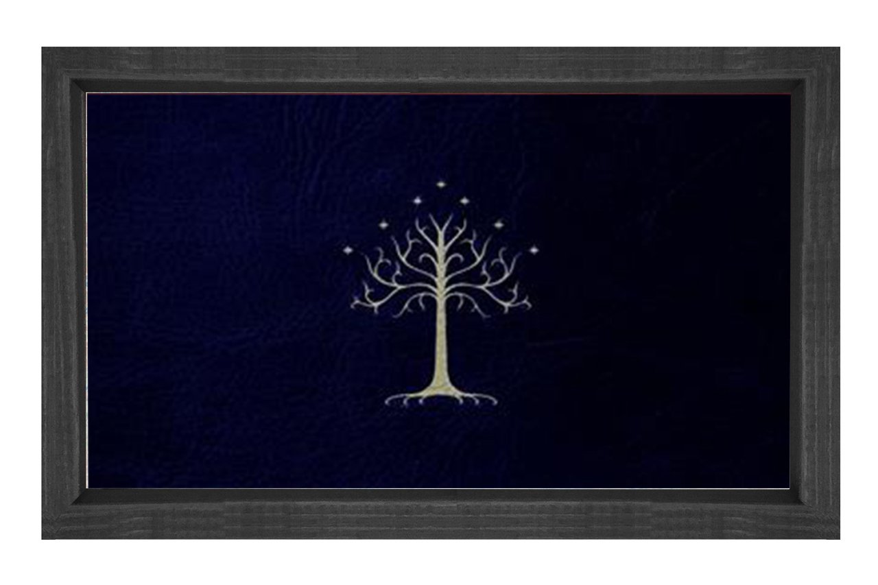 Gondor Bayrağı Tablosu Siyah Ahşap Çerçeve - 50x90