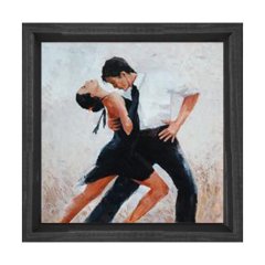 Tangocu Çift Tablosu Siyah Ahşap Çerçeve - 60x60