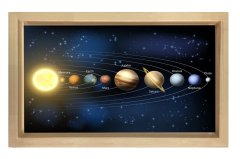 Güneş Sistemi Tablosu Naturel Ahşap - 100x150