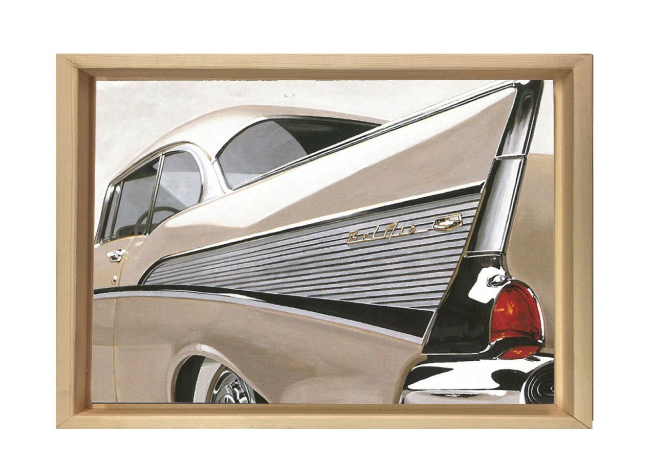 Cadillac Tablosu Naturel Ahşap - 100x150