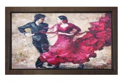 Latin Salsacılar Tablosu Kahverengi Ahşap Çerçeve - 50x70
