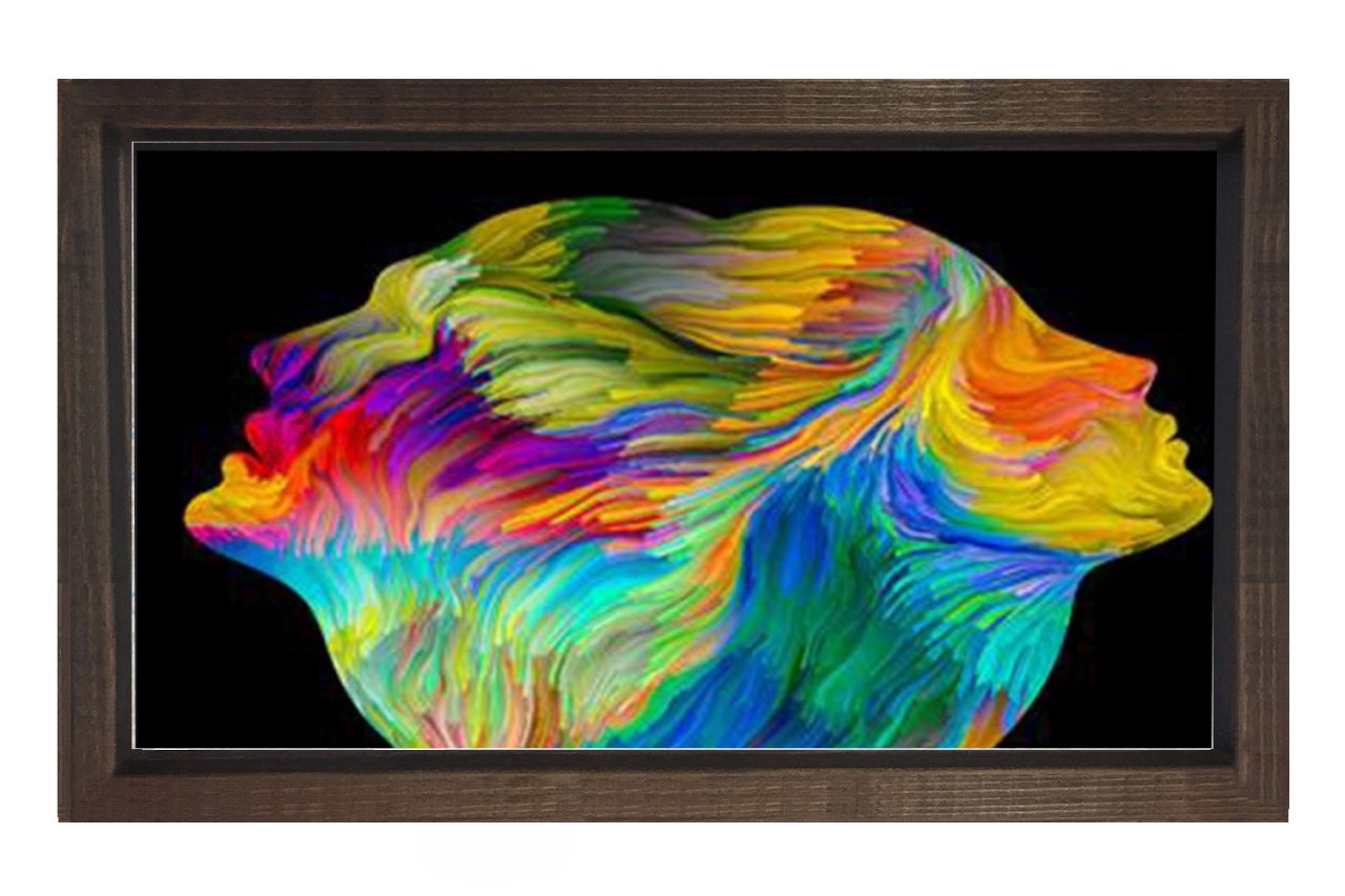 Soyut Reprodüksiyon Tablosu Kahverengi Ahşap - 40x60