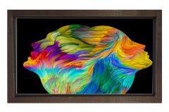 Soyut Reprodüksiyon Tablosu Kahverengi Ahşap - 40x60