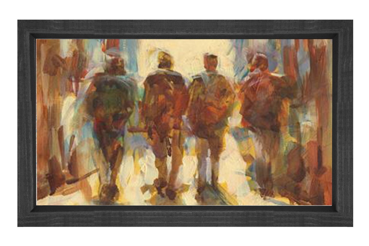 Adamlar Tablosu Siyah Ahşap Çerçeve - 50x90