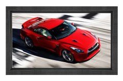 Kırmızı Araba Tablosu Siyah Ahşap Çerçeve - 70x100