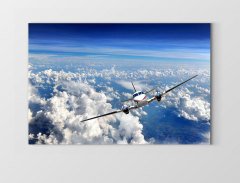 Bulut Ve Uçak Tablosu Tablosu Çerçevesiz - 100x200