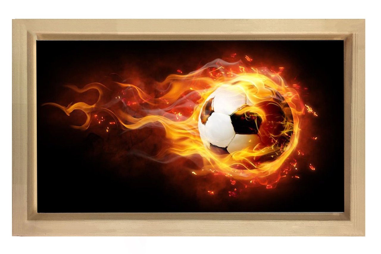Yanan Futbol Topu Tablosu Naturel Ahşap - 50x90