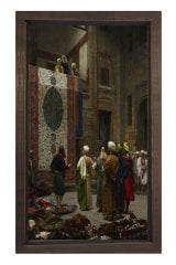 Halı Tüccarı Tablosu Kahverengi Ahşap - 70x100