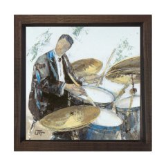 Müzisyenler Tablosu Kahverengi Ahşap Çerçeve - 100x150