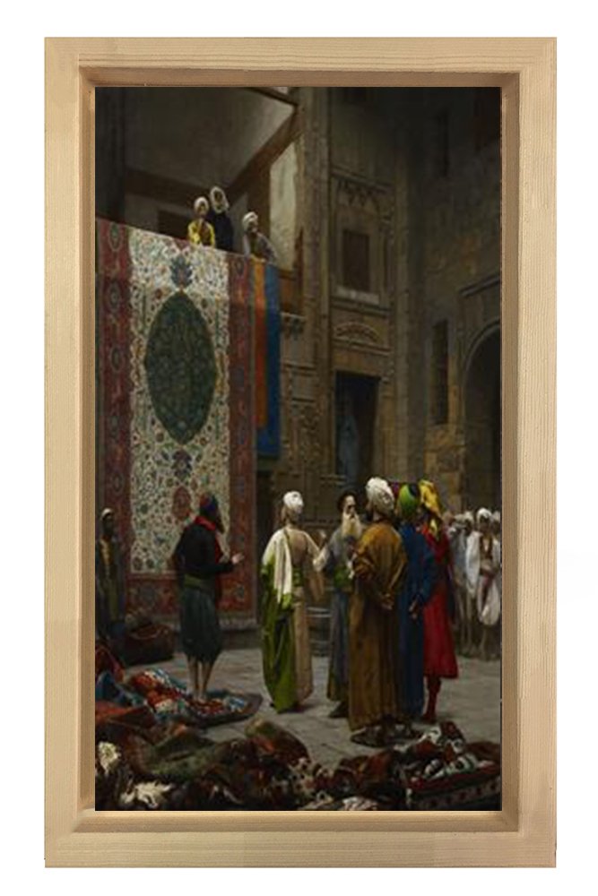 Halı Tüccarı Tablosu Naturel Ahşap - 100x150