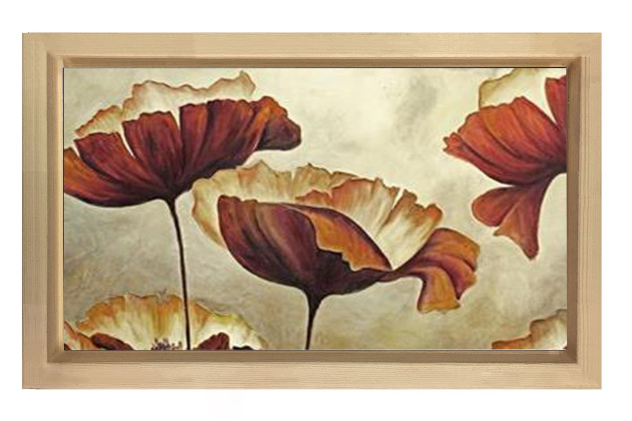 Karahindiba Çiçek Tablosu Naturel Ahşap Çerçeve - 70x100