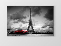 Eiffel Kulesi  Siyah-Beyaz Tablosu Çerçevesiz - 50x90