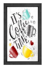 Kahve Zamanı Coffee Time Tablosu Siyah Ahşap - 45x30