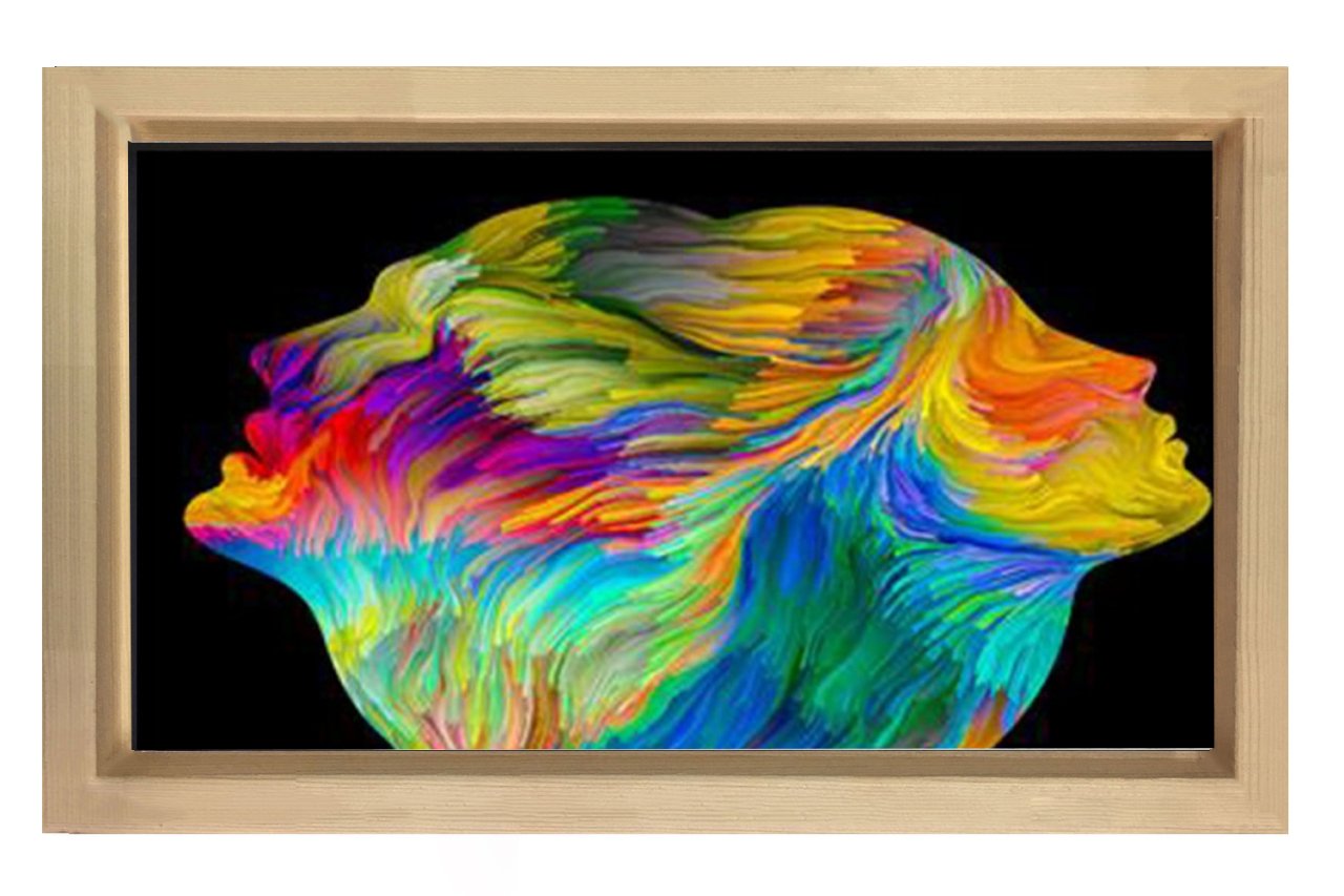 Soyut Reprodüksiyon Tablosu Naturel Ahşap - 50x70