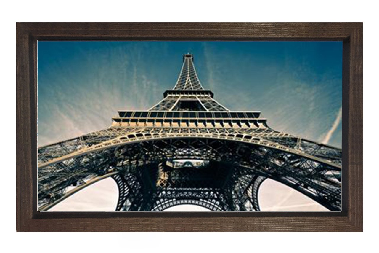 Eiffel Kulesi Paris Tablosu Kahverengi Ahşap Çerçeve - 70x100